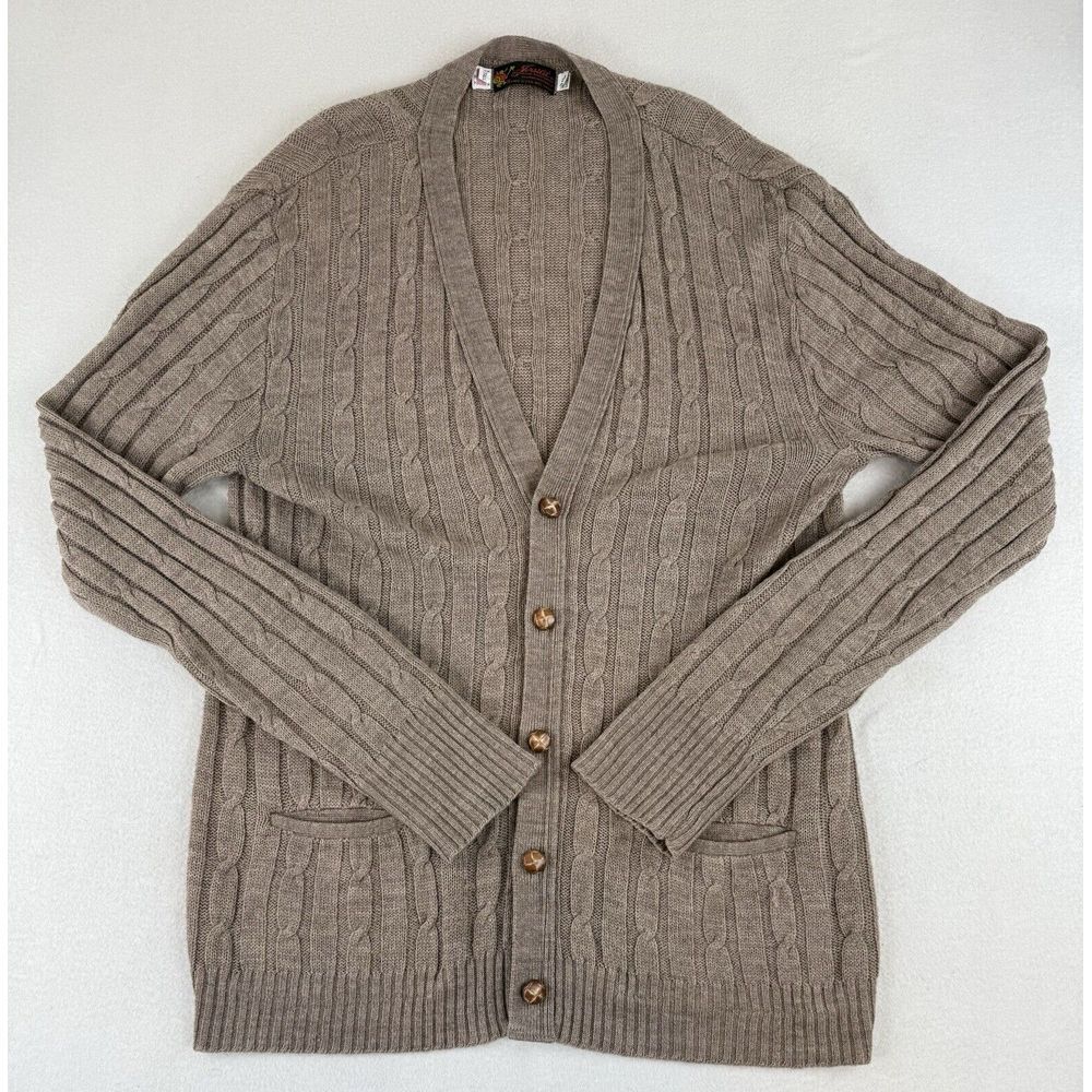 Vintage Jersild Cardigan Sweater Men's‎ XL Tall Cable Knit Grandpa USA Buttons